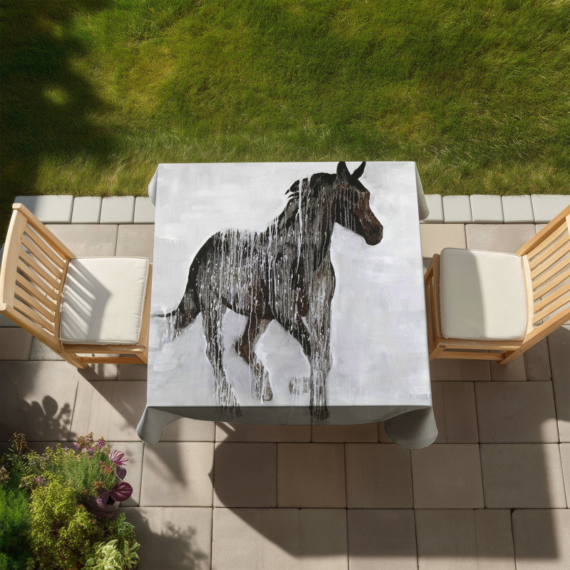 Abstract brown horse tablecloth | Indoor Outdoor decor
