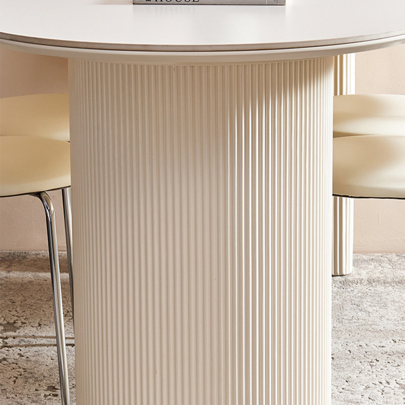 Une table de salle à manger en pierre robuste et durable, Blanc, H 29,5 po x L 55,1 po x l 31,4 po