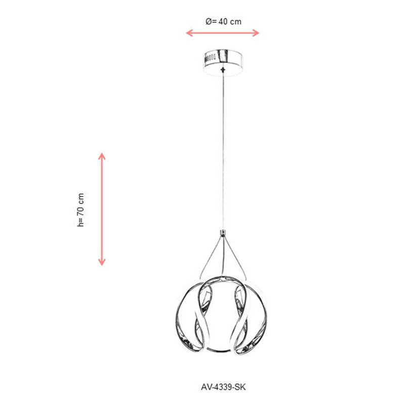 Luminaire suspendu géométrique 1 lumière DEL, Or, H 27,6 po x l 15,7 po x P 15,7 po
