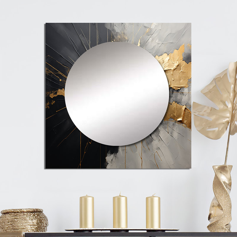 Kirima - Miroir décoratif carré abstrait pour chambre à coucher, 29 po x 29 po