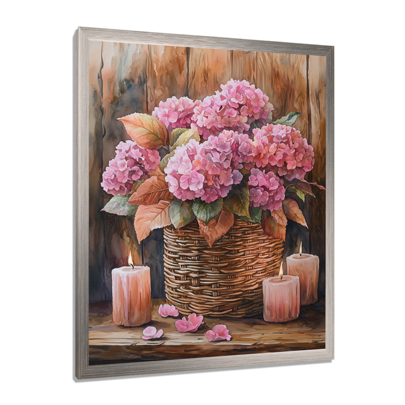 Henrich - impressions sur toile florales, Argent argent, H 20 po x l 12 po, Reproduction encadrée d'une seule photo