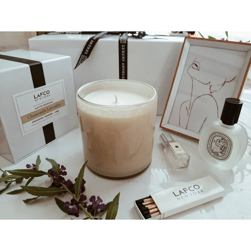 Chamomile Lavender Scented Jar Candle, 4" H x 4" W x 4" D