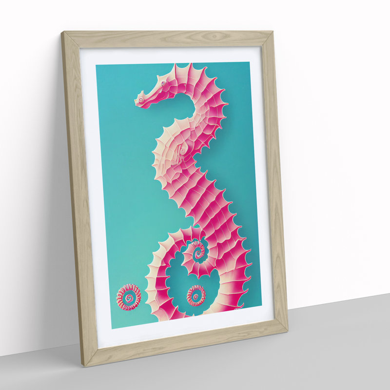 Mesmerising Seahorse - Framed Print, 34cm H x 25cm W, Beige