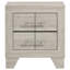 Table de chevet à 2 tiroirs Strout Rustic avec stratifié texturé et poignées en nickel poli, parfaite pour les chambres à coucher modernes