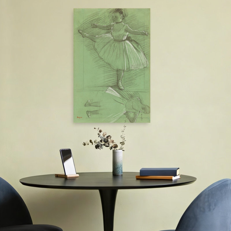 Deux études de danseuses, vers 1873. Estampe d'art mural abstrait contemporain., H 24 po x l 16 po