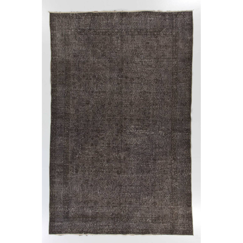 6.5x10.2 Ft Grey Colour Overdyed Handmade Turkish Area Rug