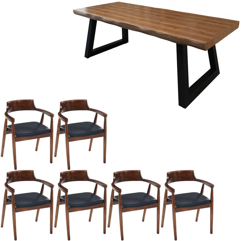 Ensemble de table de salle à manger moderne en bois massif de style nordique, H 29,5 po x L 70,8 po x l 31,4 po