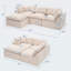 Canapé modulaire de 108 po, canapé en mousse à mémoire de forme sans cadre avec méridienne, sans assemblage, canapé convertible en L avec housses lavables pour le salon-634862376