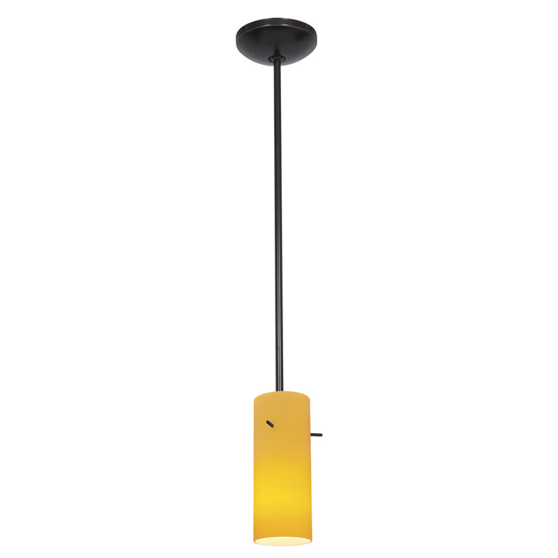 Dechant 1 - Light Single Pendant, Amber, Oil Rubbed Bronze