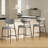 25" Counter Height Upholstered Bar Stool with Metal Frame, Curved Backrest and Footrest-332006735