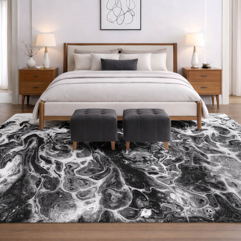 Tapis à poil long de qualité supérieure lavable à la machine ADS59, 3 pi x 5 pi