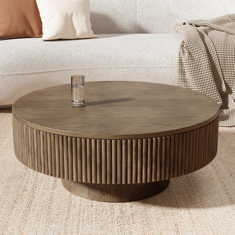 Chibuzor Round Coffee Table - Handcrafted Wood Design