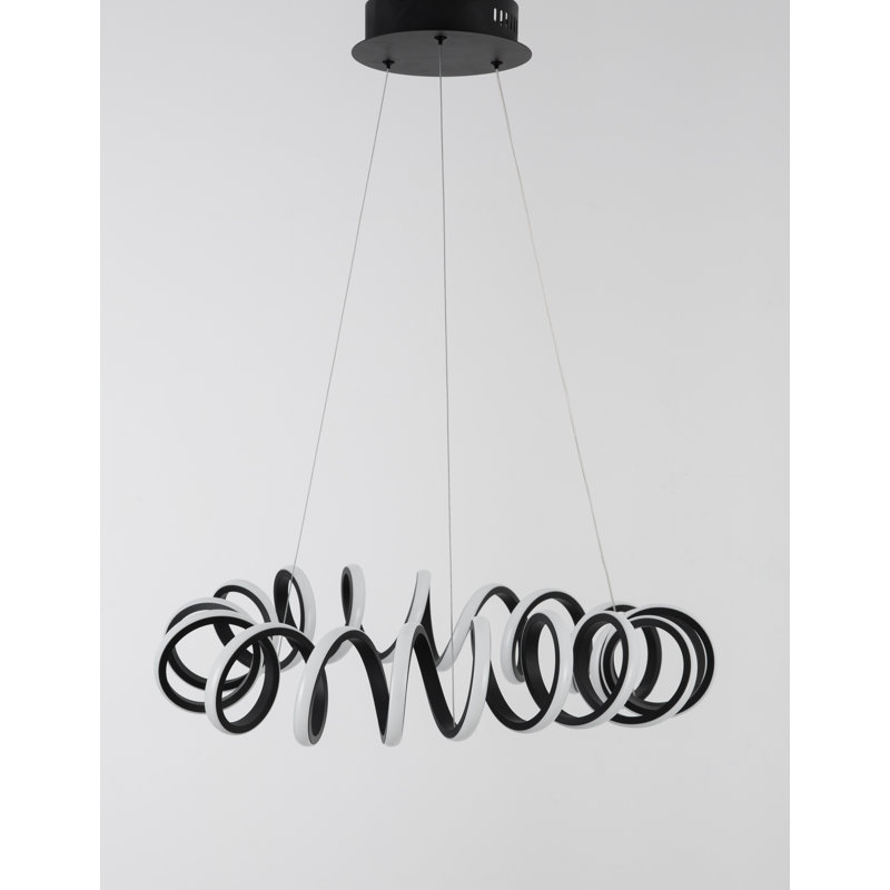 1 - Light LED Geometric Pendant, Black