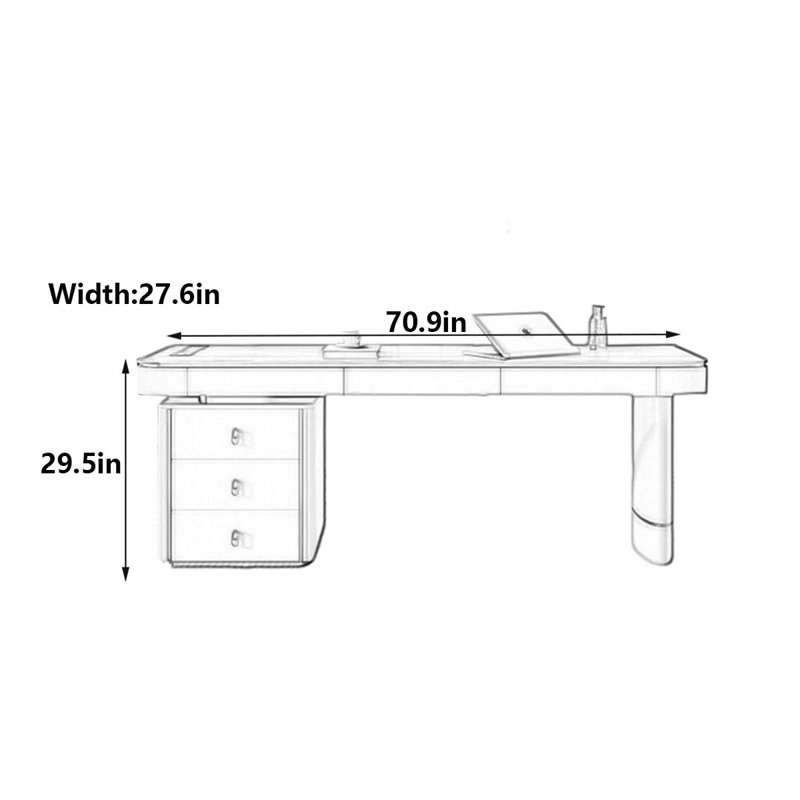 Dittmer, H 29,5 po x l 70,9 po x P 27,6 po