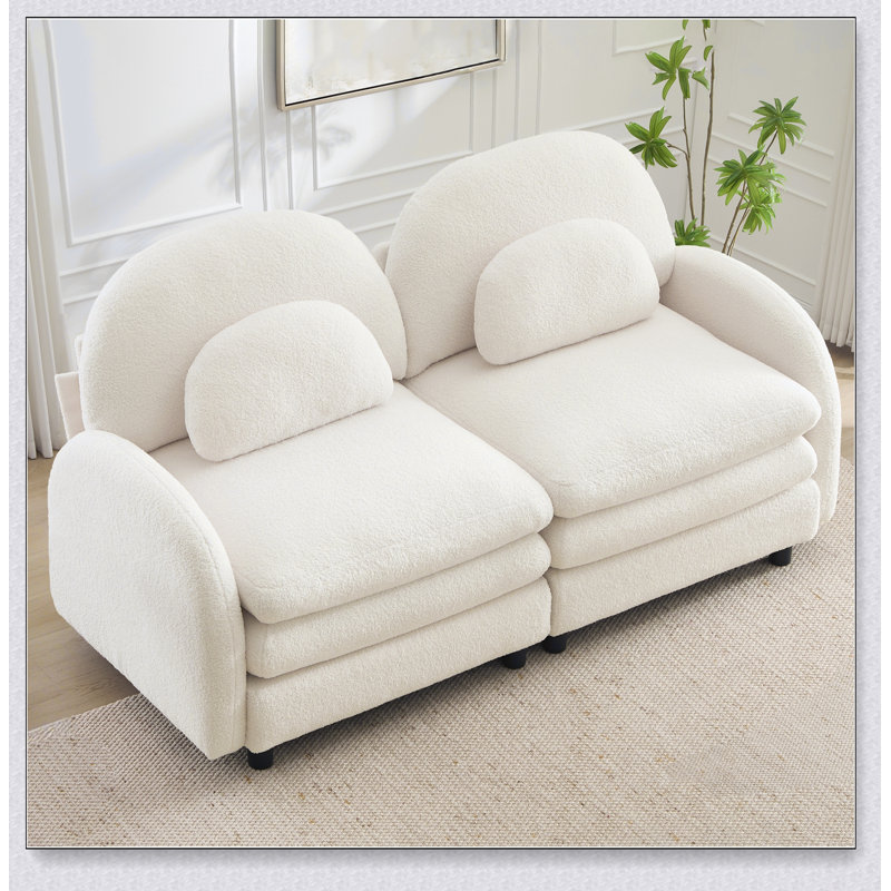 Canapé-lit Teddy, 68.5" W, White Teddy