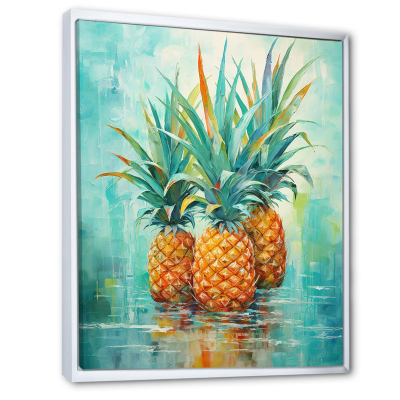 Oasis exotique sur toile, Cadre flottant blanc, H 40 po x l 30 po x P 1,5 po
