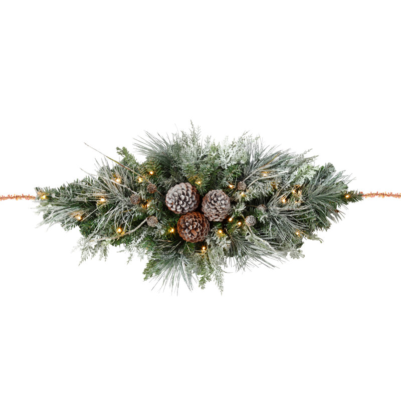 Lighted Faux Pinecone Swag