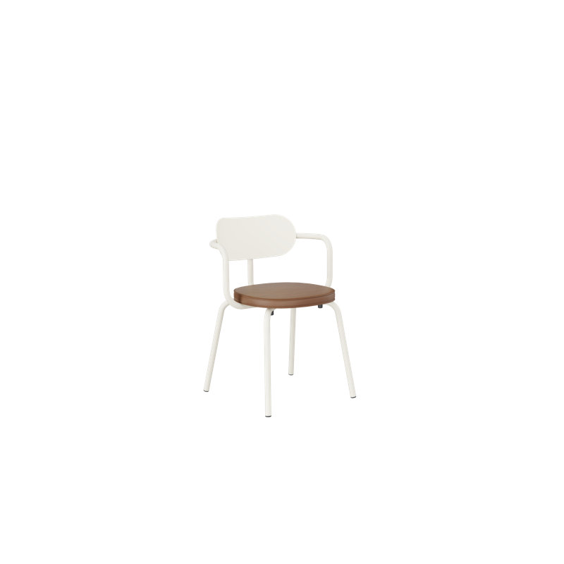 Khylia 18.1'' H Upholstered Metal Armchair, Tan, Pure White