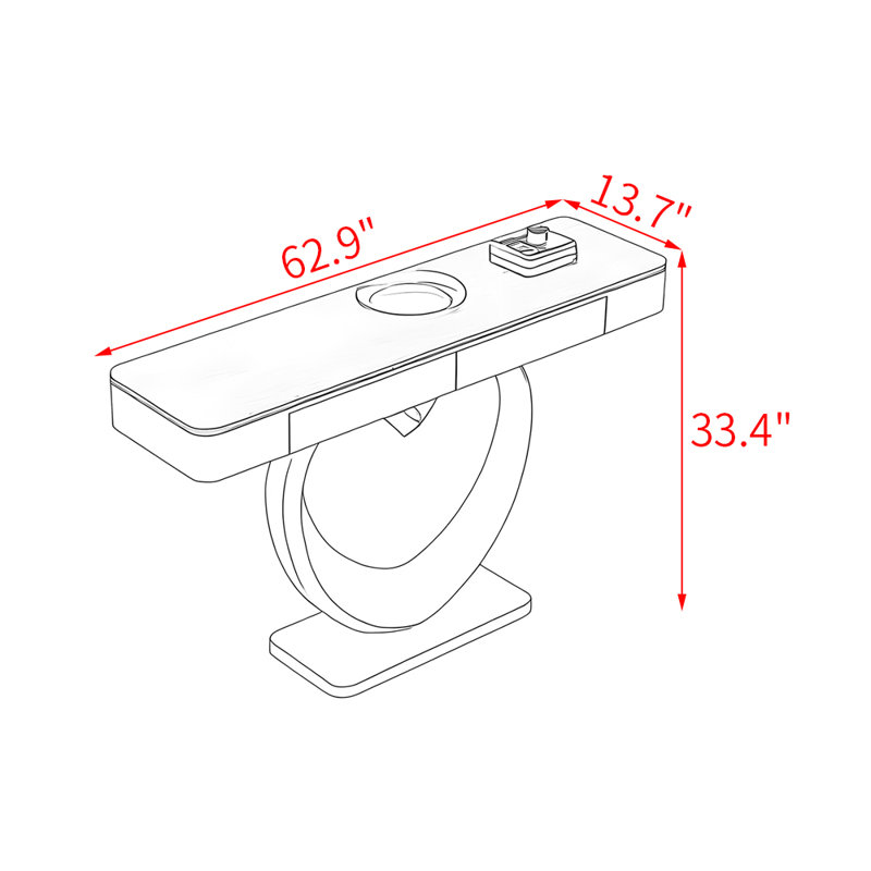 Table basse avec rangement Olague, 33.4" H x 62.9" W x 13.7" D