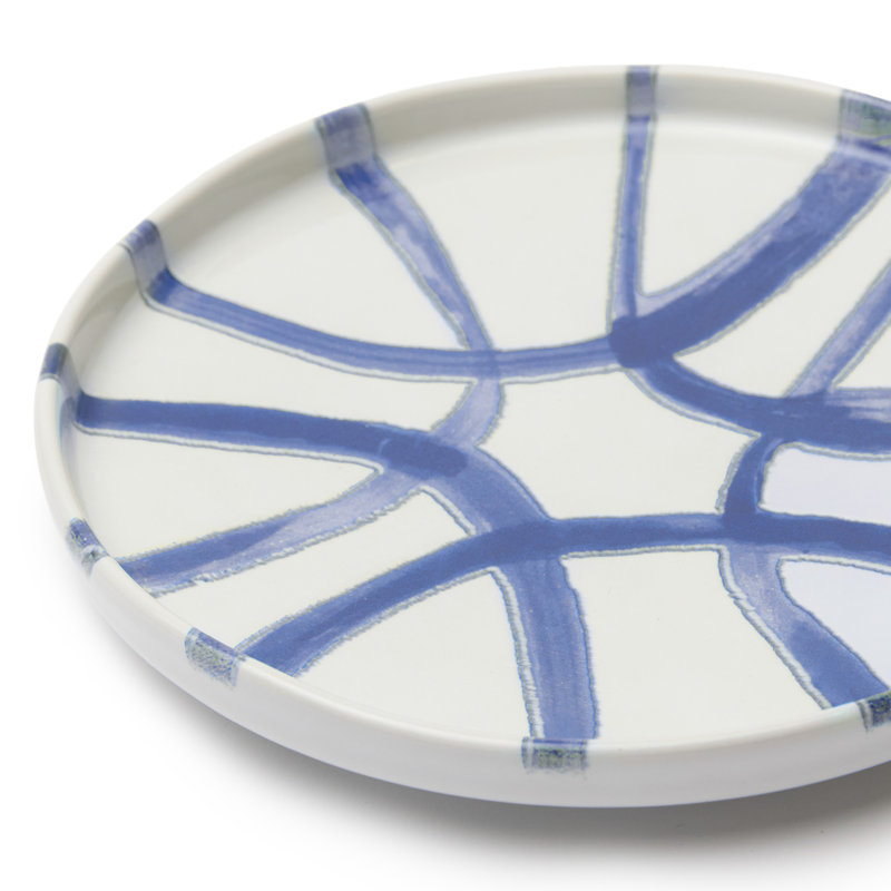 Amalfi Appetizer Plate - Lime - 7.1", White, Blue