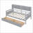 Twin Size Pine Wood Daybed with 2 Drawers &amp; Bedside Shelf, No Box Spring Required, Gray-898067385