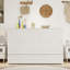 Armoire-lit escamotable en bois massif avec station de charge, grand tiroir de rangement, lit escamotable mural blanc (matelas non inclus)-1655587431