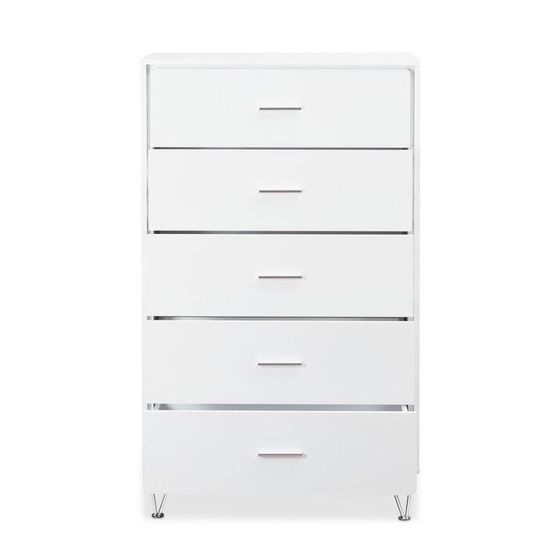 Commode 5 tiroirs avec poignées simples