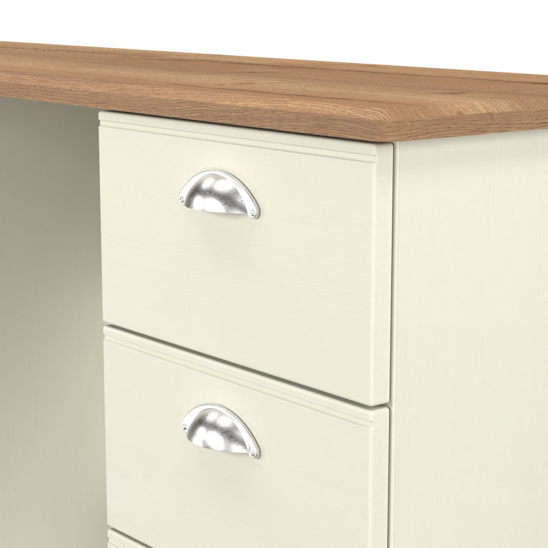 Fully Assembled Murier Dressing Table, Cream Ash/Riviera Oak