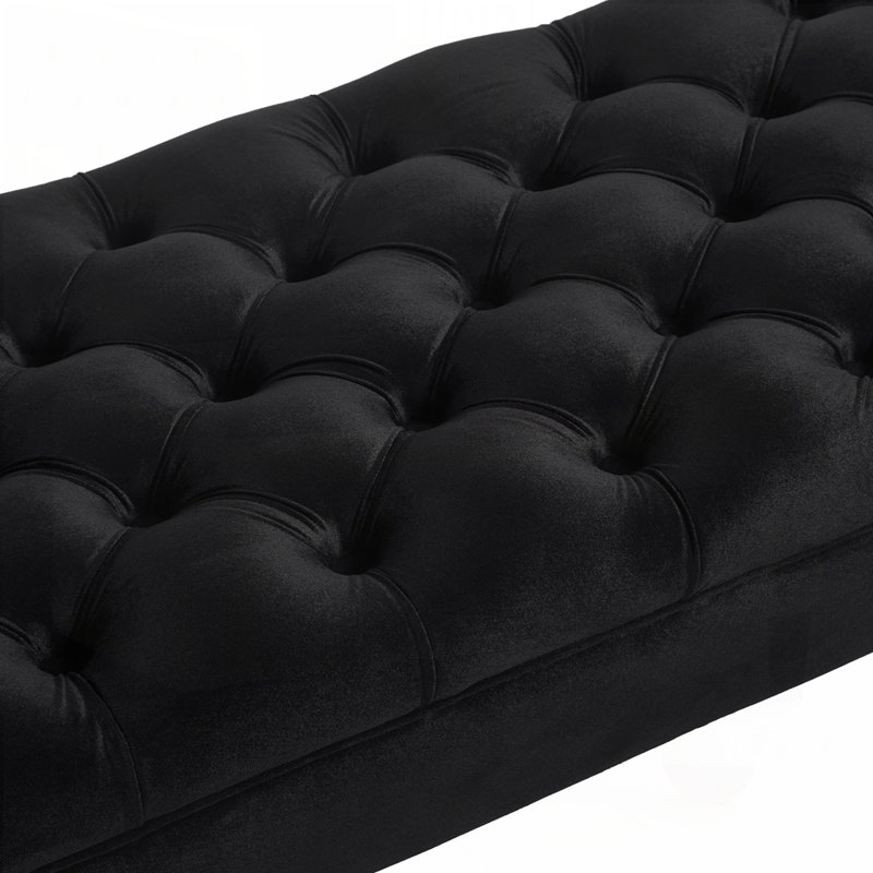 Upholstered Window Bench, Black