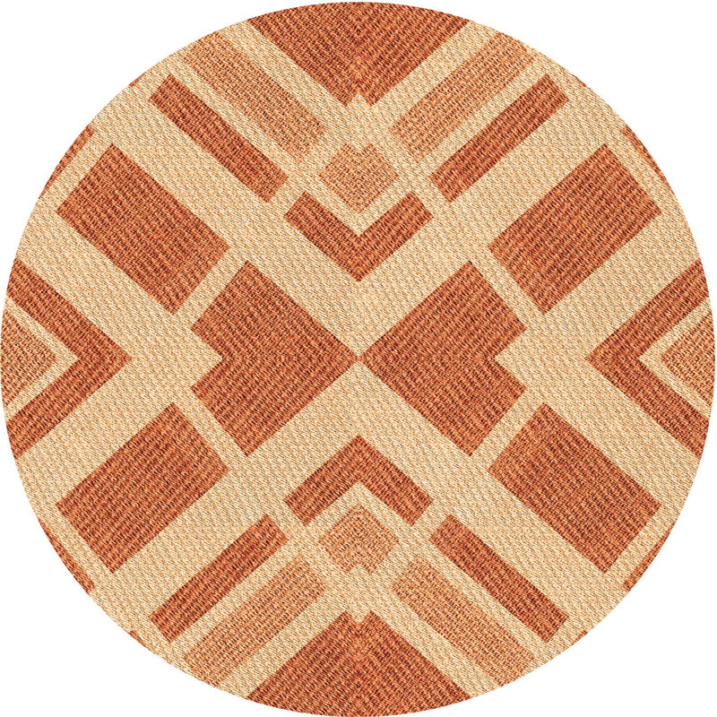 Tapis 100% à motif lavable à la machine 2989, Rond 8 pi
