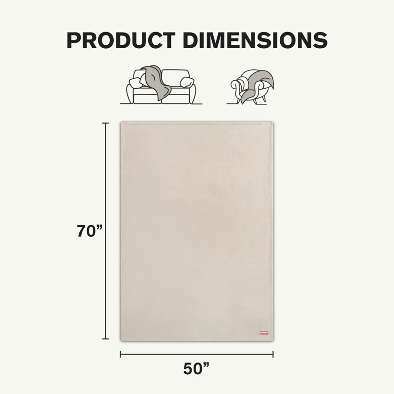 Hunter Coco Flannel Throw Blanket, Moonbeam Beige