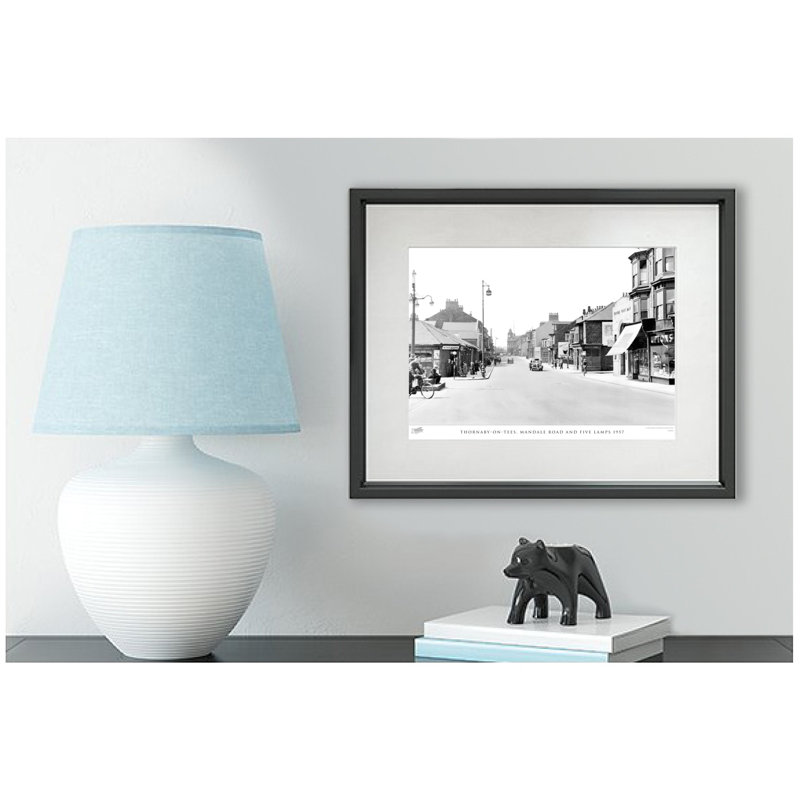 Thornaby On Tees, Mandale Road And Five Lamps 1957 - Single Picture Frame Print, 40cm H x 50cm W x 2.3cm D