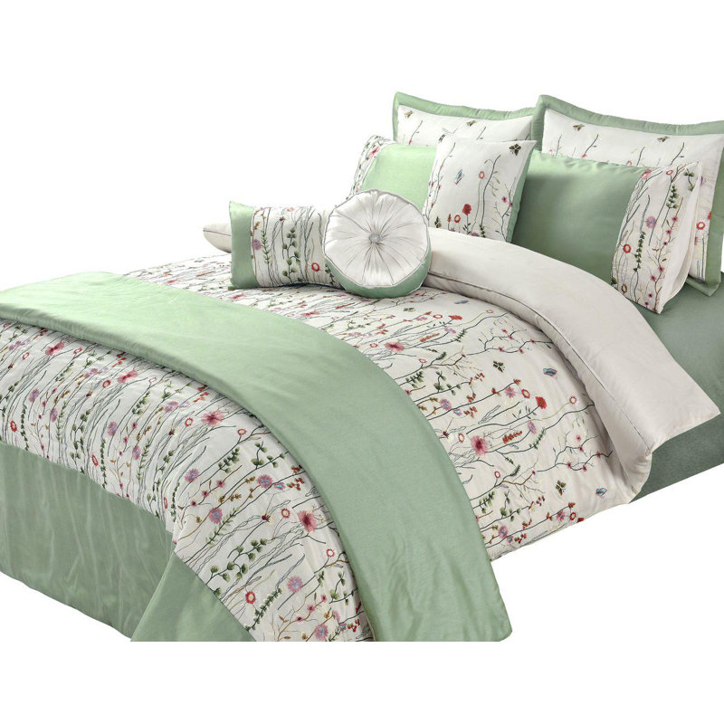 Arabella Green Duvet Cover Set Super Bedding Set, Super King Duvet Cover Set