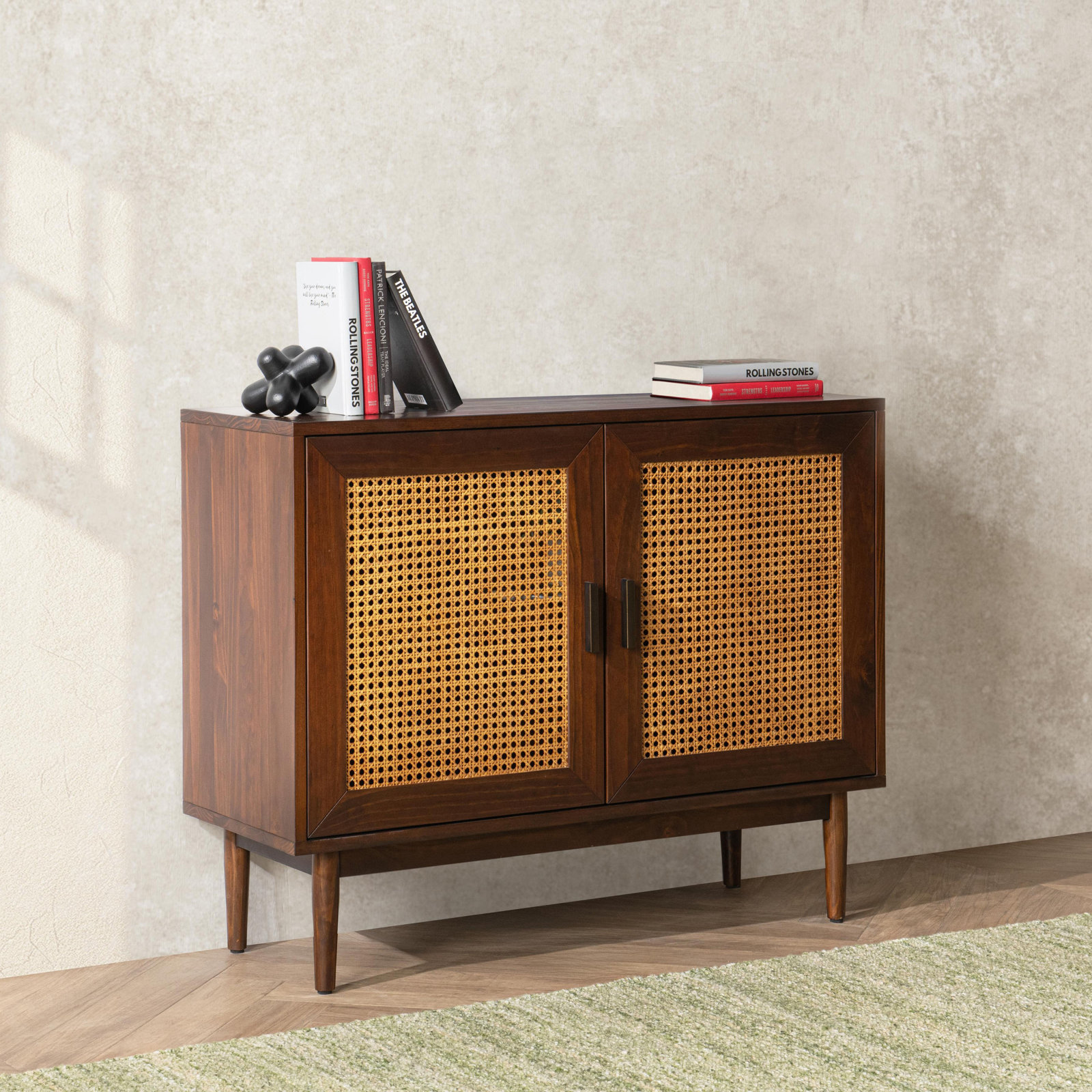Genie Solid Wood Storage Cabinet, Walnut