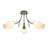 3-Light G9 LED Green Metal and Resin Floral Dimmable Semi-Flush Mount Ceiling Light