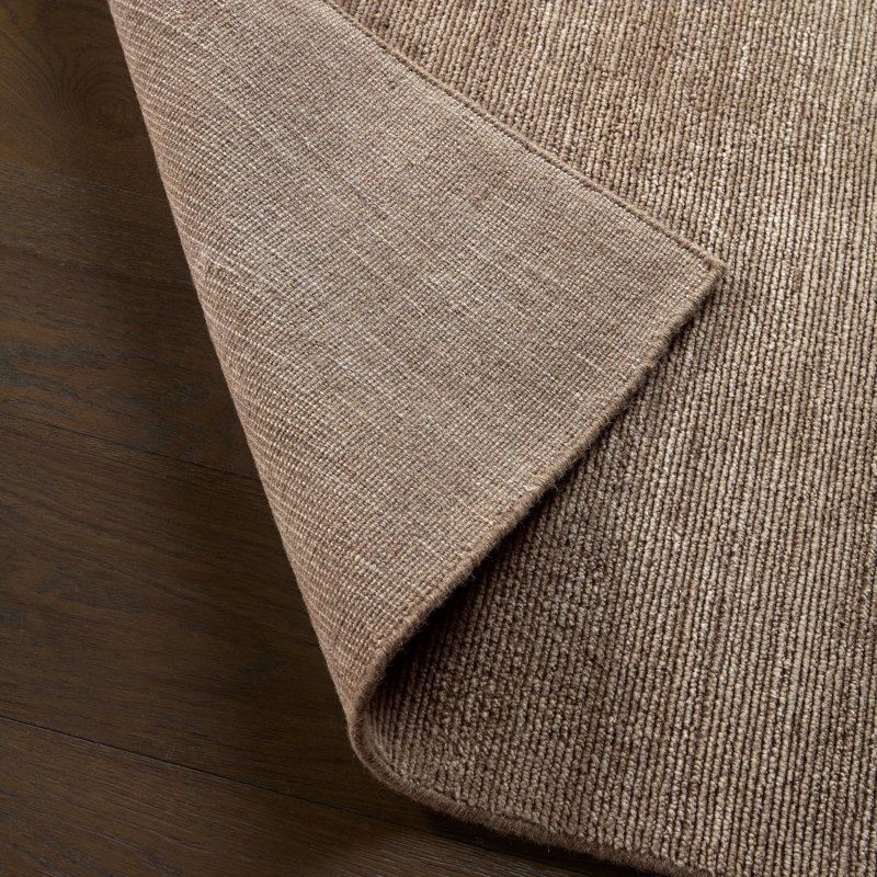 Jamal Hand Woven Wool Area Rug, Beige, Rectangle 72" x 108"