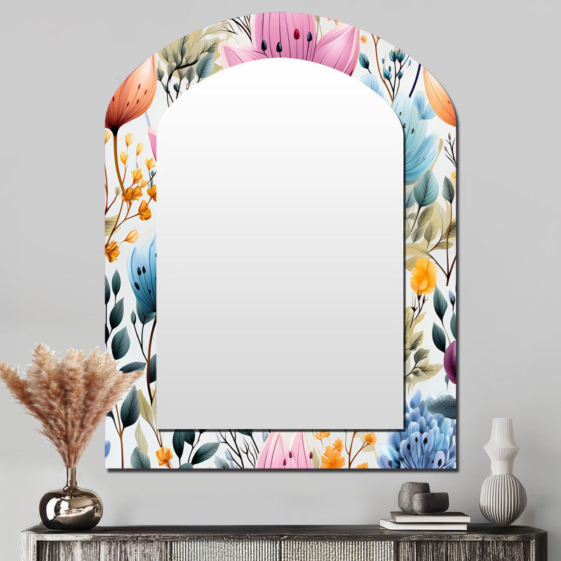 Motif botanique Sharwari aquarelle bleu feuillage, 43 po x 33 po