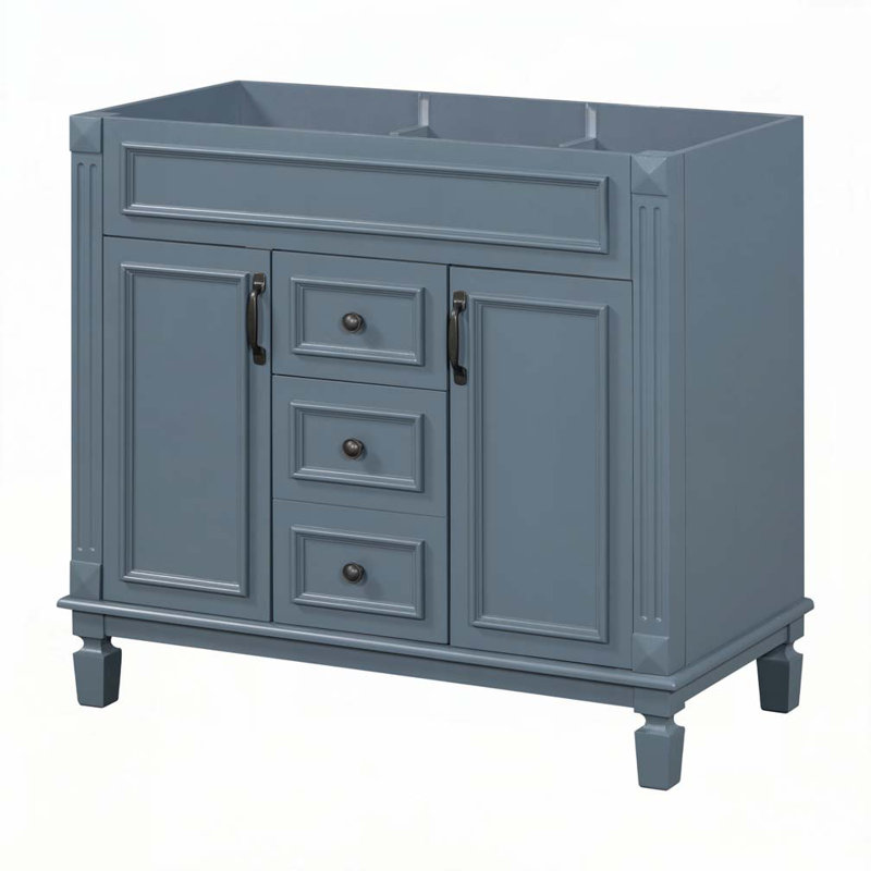 Meuble-lavabo 36 po sans lavabo supérieur, armoire seulement, Bleu