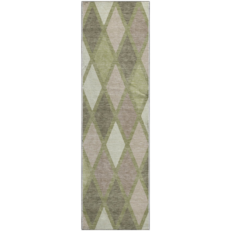 Premium Machine Washable Prisco Aloe Rug, Runner 2'3" x 7'6"