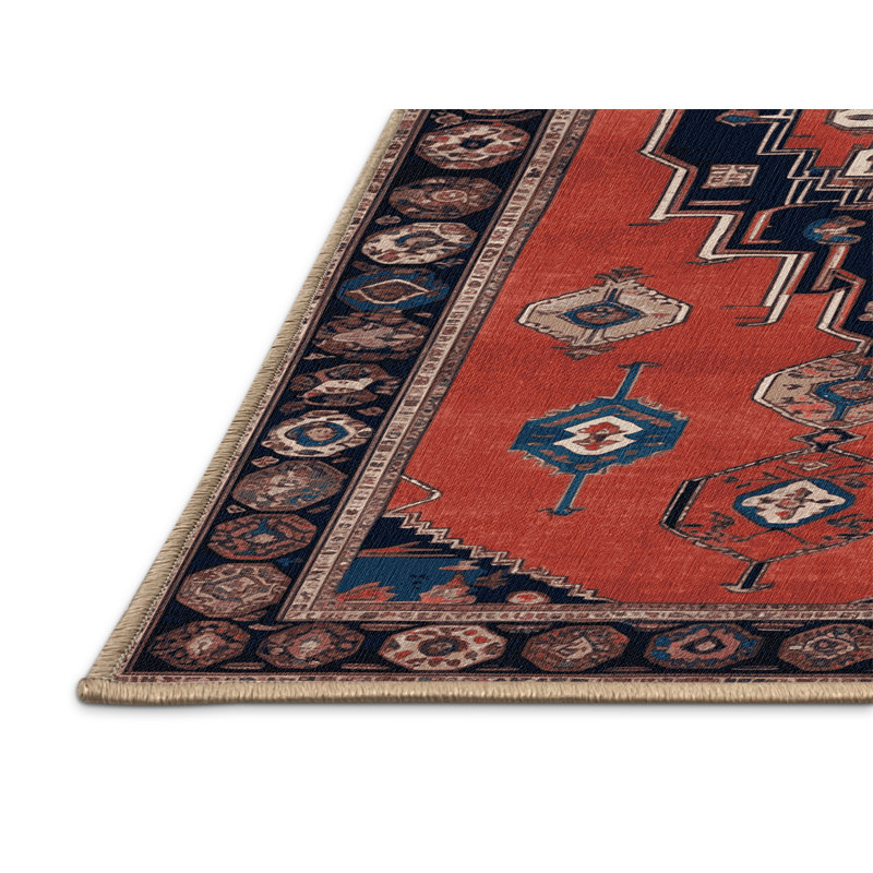 Machine Washable Persian Brown Area Rug, Rectangle 7' x 10'
