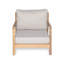 Fauteuil club de patio en bois d'acacia avec coussin résistant à l'eau, teck et beige (1 pièce)