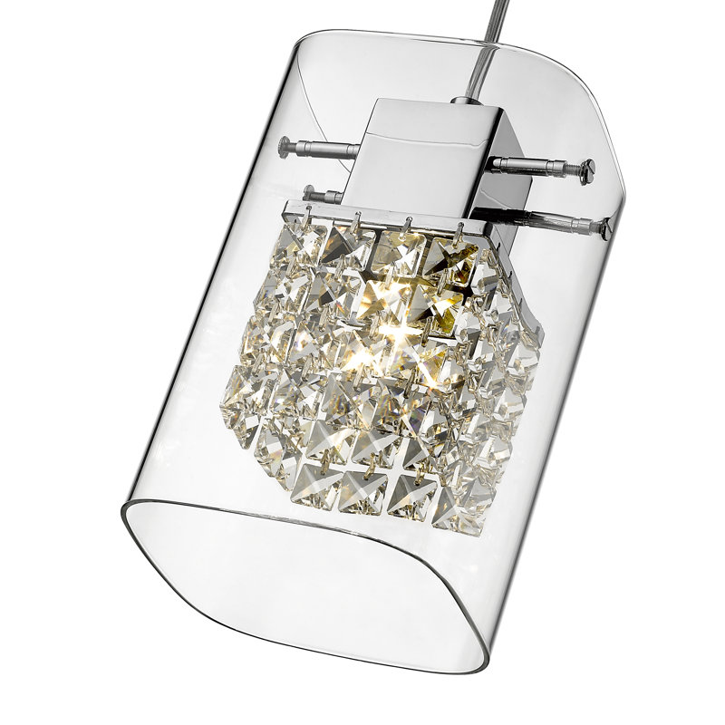 Damaris 5 - Light Crystal/Metal/Glass Cluster Pendant