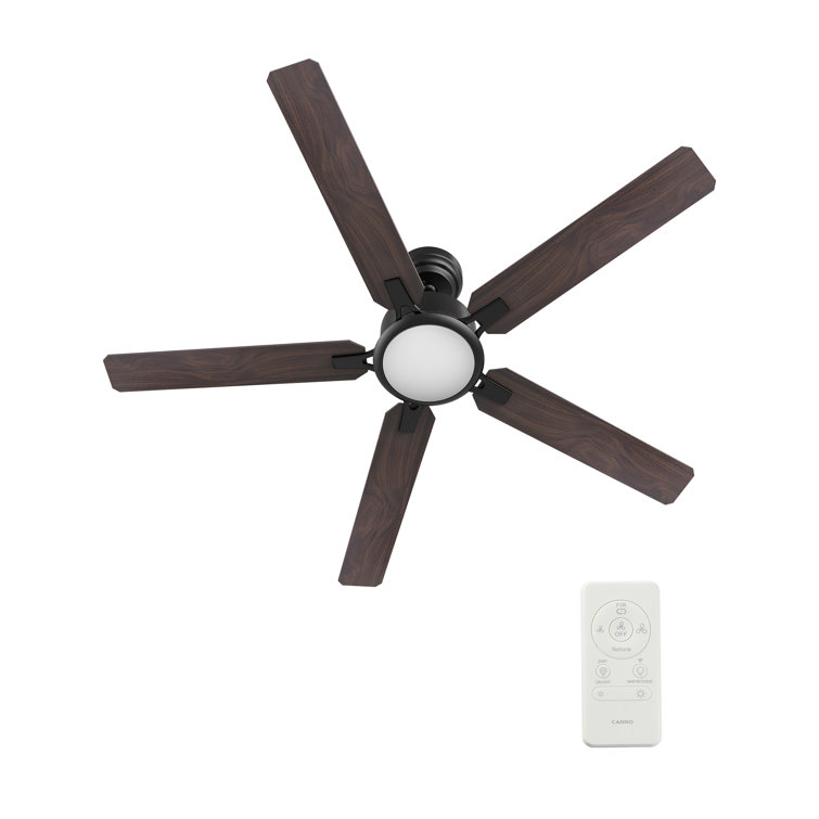 Sreeja Smart 5 - Blade LED Ceiling Fan with Remote Control Light Kit, Downrod