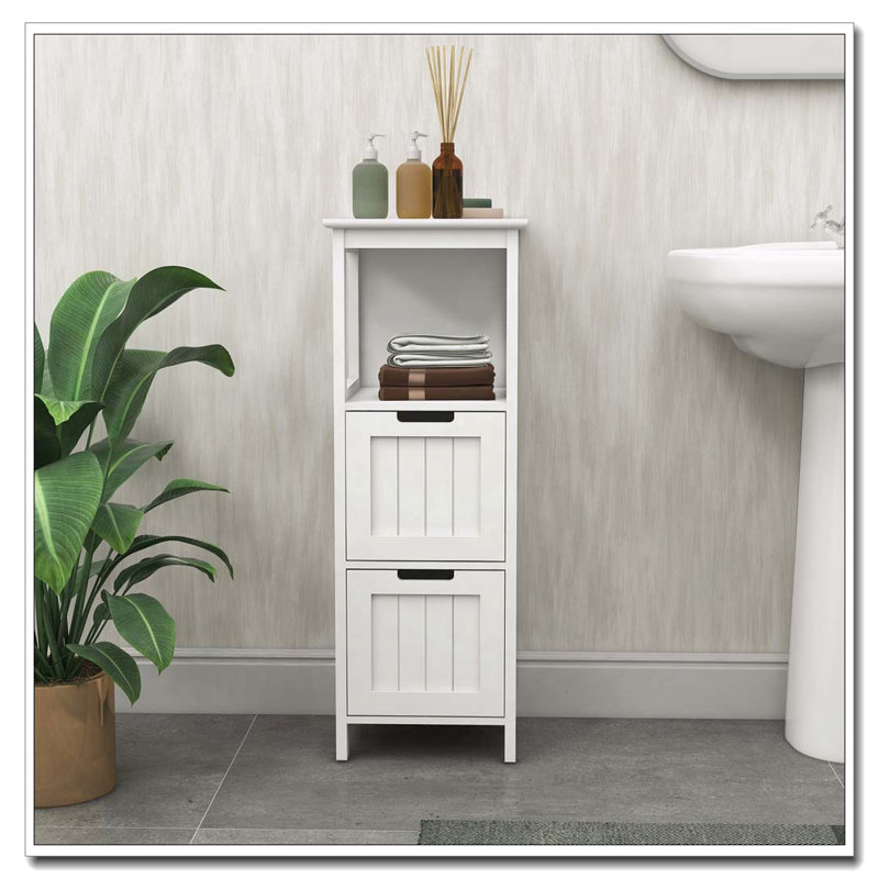 Armoire de salle de bain avec 2 tiroirs et tablette