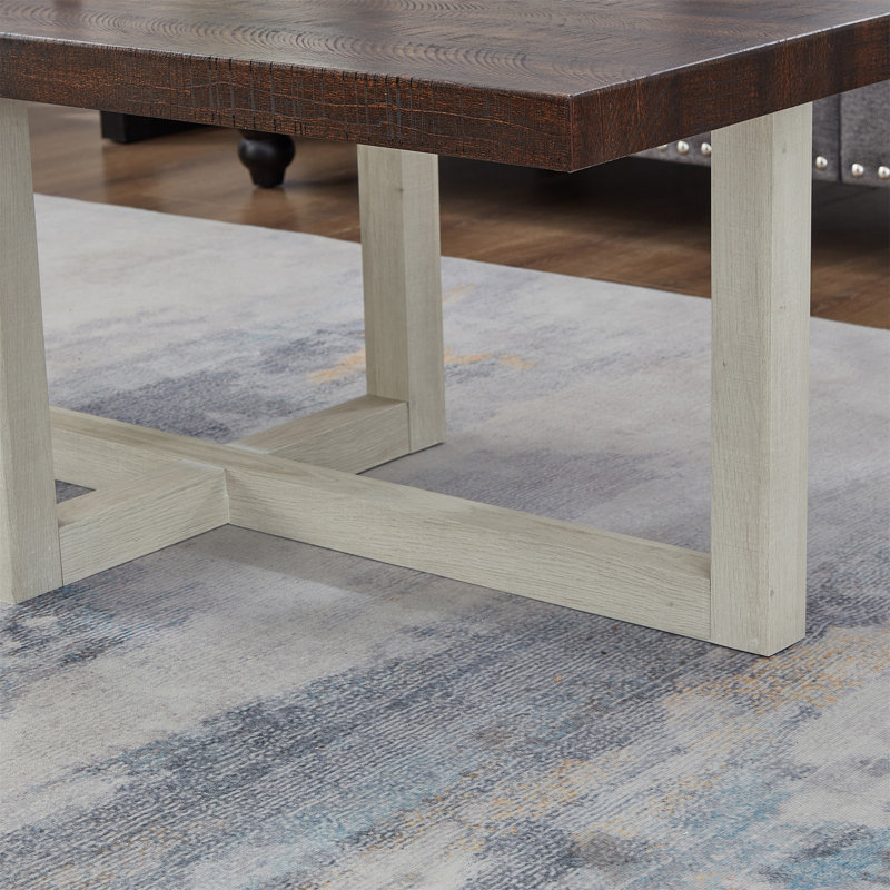 Table basse ronde Roundhill Furniture Luno, Noyer / Blanc, Wood