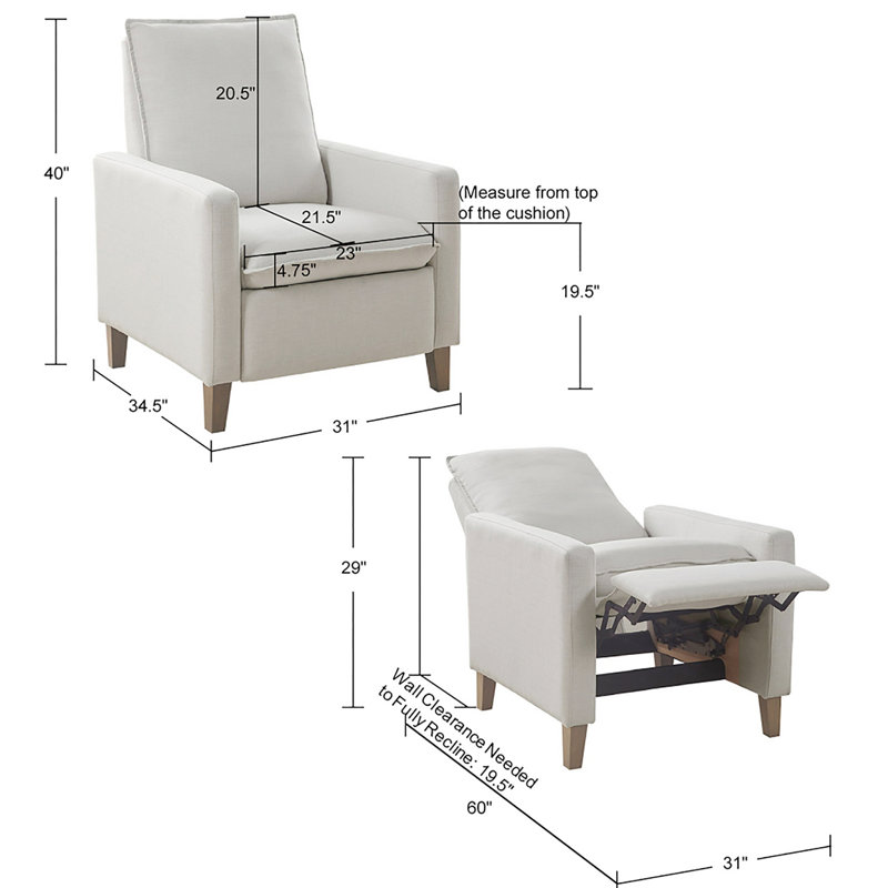 Fauteuil inclinable par pression