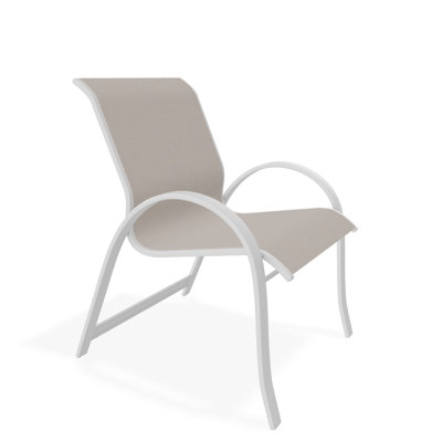 Hiraku Aluminum/Powder Coated Aluminum Outdoor Stacking Dining Armchair with Cushion