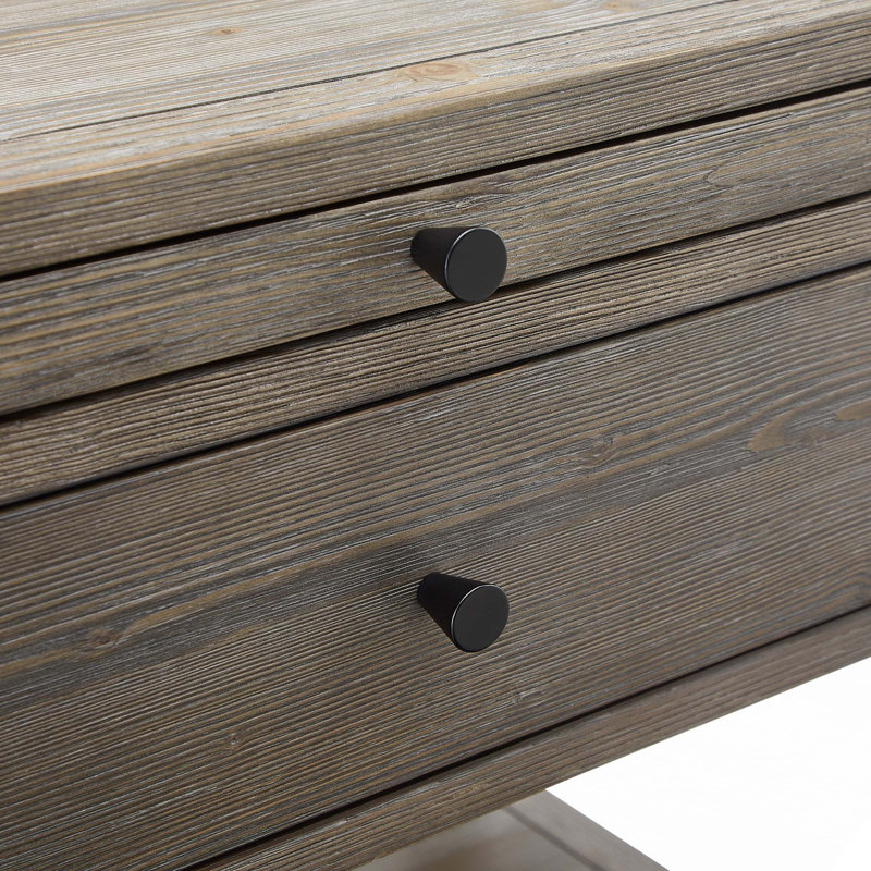 Table de chevet de chambre à coucher avec tiroir à queue d'aronde française, plateau coulissant, rangement ouvert et patins de plancher