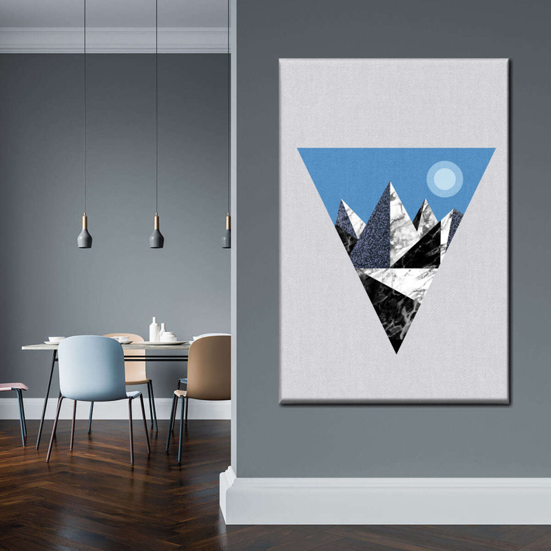 «Abstract Triangle Mountains» sur impression sur toile, H 24 po x l 16 po x P 1,25 po