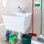 Évier à lessive mural L 23 po x l 24 po avec robinet